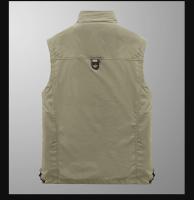 Chaleco De Hombre Para Exteriores Con Multiple Bolsillos Color Sólido Para Pesca Director Reportero Trabajo Fotografía Casual Chaqueta Cintura - details 4