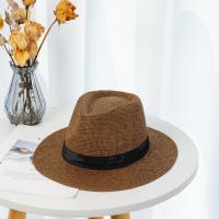 Sombrero De Paja Natural Para Hombre Moda Verano Trendy Sombreros De Playa Protección Solar Color Sólido Fedoras Casual Sombrero De Vaquero Jazz Gangster - details 10