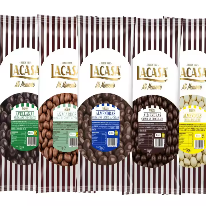 Lacasa pack 5kg deliciosas bolas de frutos secos con chocolate: Almendra Negro,Almendra Leche,Almendra Blanco,Anacardo leche,Avellana Negro - 1