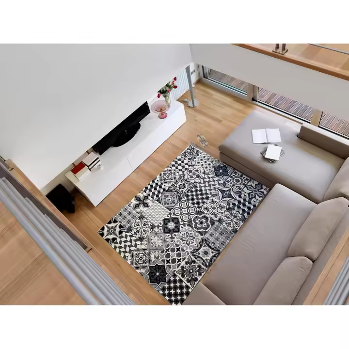 Alfombra Moderna Mosaico Lavable para Salón y Dormitorio | 100% Fabricada en España | Pelo Corto | Varios Tamaños y Colores ALFOMBRAS IBERIA - 1