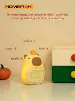 Reloj De Alarma Digital Capybara LED Con Luz Nocturna Recargable De Silicona Tiempo USB Regalo De Cumpleaños Para Niños Lámpara De Mesa Dimmable - details 0