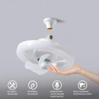 Ventilador De Techo LED 360° Con Cabeza Oscilante Blanco Silencioso Para Dormitorio Estudio Baño Control Remoto Incluido E27 Incluido - details 4