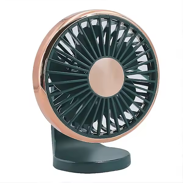 Ventilador de coche de 3 velocidades, portátil, automático, eléctrico, enfriador de aire, mini ventilador USB dorado - 1