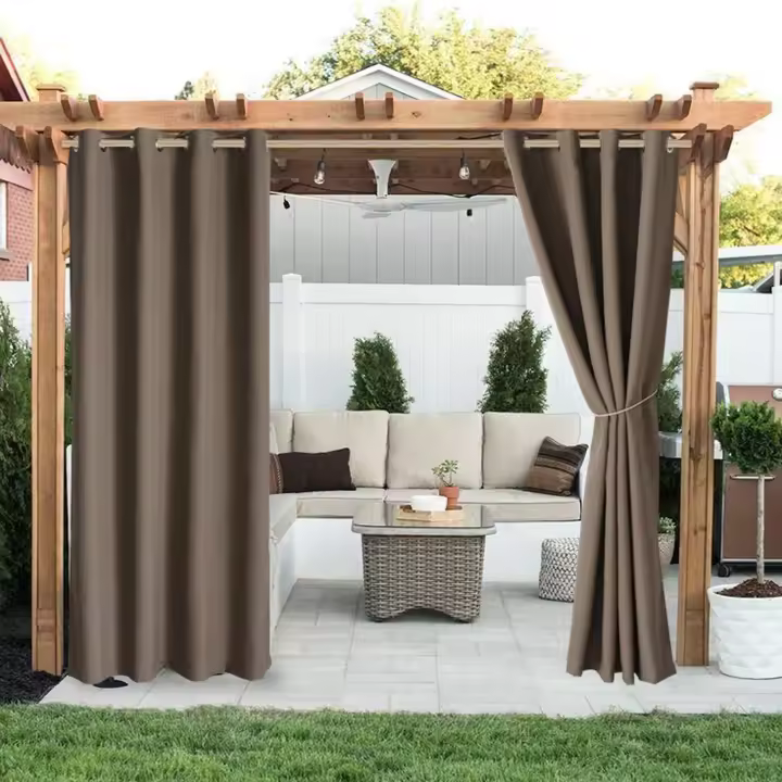 Cortina Exterior - Cortinas Opacas y Cortinas Aislamiento Térmico Anti Viento Calor para Pérgola Patio, Terraza 2,1*2,3m - 1