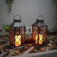 Lámpara Solar LED Exterior Forma De Farol Para Jardín Decoración De Pared De Patio Puerta De Terraza Arte De Escultura - details 0