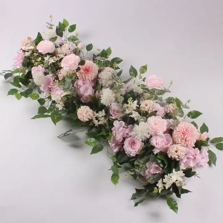Decoración de flores para boda DIY 50/100cm silkworm peonías y rosas artificiales - 1