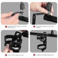 Soporte De Botella Y Espejo Para Motocicleta Montado En Manillar Soporte De Bebida Desmontable Para Viajes Y Compromisos - details 7