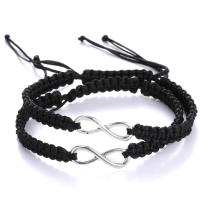 Pareja De Pulseras De Amor Infinito Hechas a Mano Para Hombres Y Mujeres Cadena De Cordón Tejida Con Encanto Joyería De Amistad - details 6