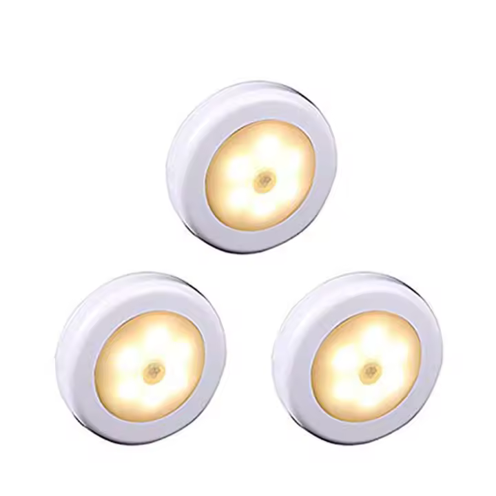 Wireless Motion Sensor Led Lights (3 Pieces) For Closet, Stairs, Hallway, Kitchen, Bedroom (Warm White Housing Light) - 1