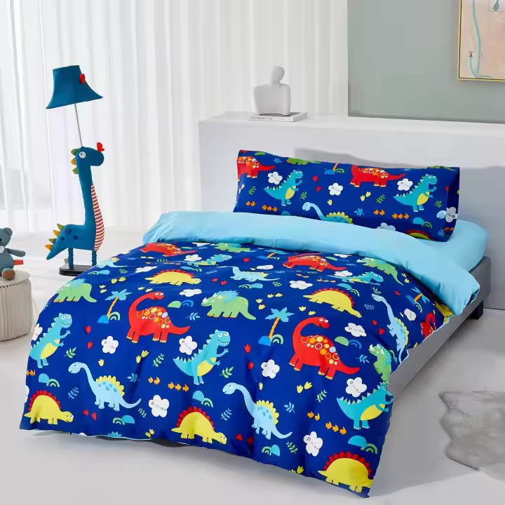 Funda Nórdica Infantil para Cama 3 Piezas - Incluye Fundas Poliéster Nórdico, Sábana bajera para colchon de Hasta 20cm, 1 Fundas de almohada, con Patrón Moderna de Poliéster Muy Suave Transpirable - 1