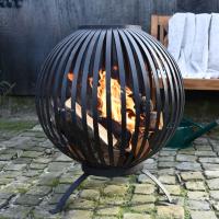 Esschert Design Brasero esfera enrejada acero al carbono negro FF400 - details 3
