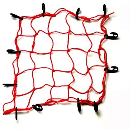 Elinkume RED ROJA ELASTICA PARA PORTACASCO Moto Pulpo Sujeción Paquetes 34 Cms X 34 Cms - 1