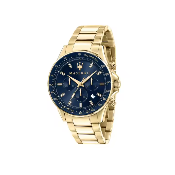 Maserati Reloj Hombre Sfida 44mm Chr Blue Dial Br Yg Acero 10 Atm - 1