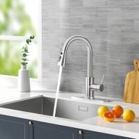 Grifo de Cocina Moderno de Maple inoxidable con válvula de bola, tratamiento de surface cepillado, Caño Grados giratorio de 360, pulverizador de doble función para Agua fría y Caliente-Níquel cepillado - details 5
