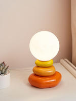 Lámpara De Mesa LED De Cerámica En Naranja/Azul/Castaño Para Dormitorio Escritorio Iluminación De Ambiente Luz Nocturna Decoración De Habitación Estilo Moderno - details 6