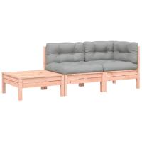 vidaXL Sofá de jardín con cojines reposapiés madera de pino impregnada Marrón pino, Douglas natural, Impregnado natural Conjunto Terraza Muebles Jardín Exterior Juego de Muebles de jardín Mueble Jardín Exterior Muebles de Salon Exterior - details 2