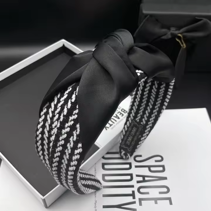 Nuevas Diademas Con Nudo Para Mujeres Y Niñas Accesorios De Cabello Vintage Anzuelo De Tela Ancho Suave Adecuado Para Mujeres Estilo Vintage - 1