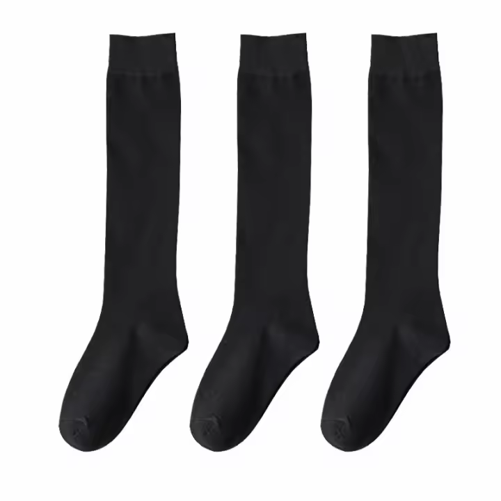 3 Pares De Medias De Compresión Para Mujer Calcetines De Talle Alto Para Correr Y Atender a Bebés Medias Deportivas Cómodas Y Sencillas De Algodón Y Spandex - 1