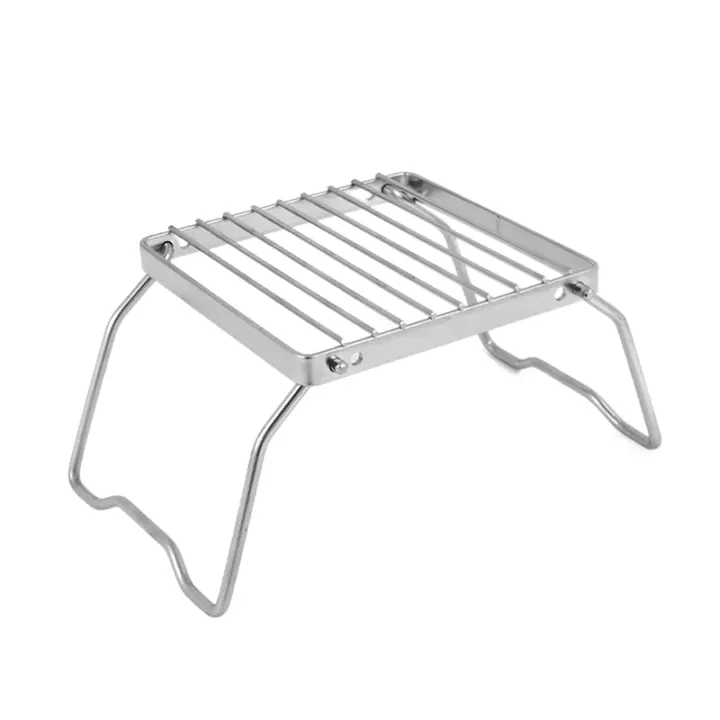 Parrilla De Acero Inoxidable Para Camping Soporte Plegable Portátil Mini Para Barbacoa Con Estante Para Estufa Y Pan Para Hornear - 1