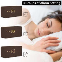Reloj De Alarma Digital Con Pantalla LED Y Temperatura Reloj De Mesa De Madera Para Dormitorio Oficina Viaje Decoración - details 6