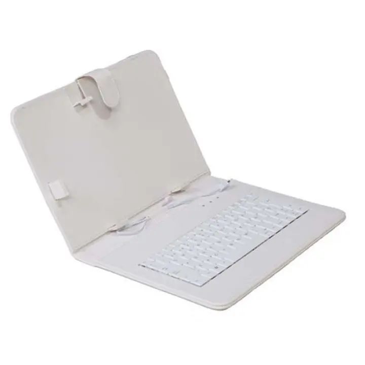 Exeom Funda con Teclado en Español para Tablet 9.7" Blanca Acolchada y Reforzada con Cierre Magnético - 1