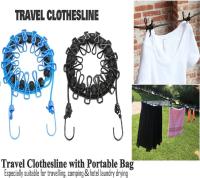 Paquete de 2 tendedero portátil con 12 pinzas para la ropa, tendedero retráctil portátil, uso exterior, Interior y de viaje, elástico y a prueba de viento - details 1