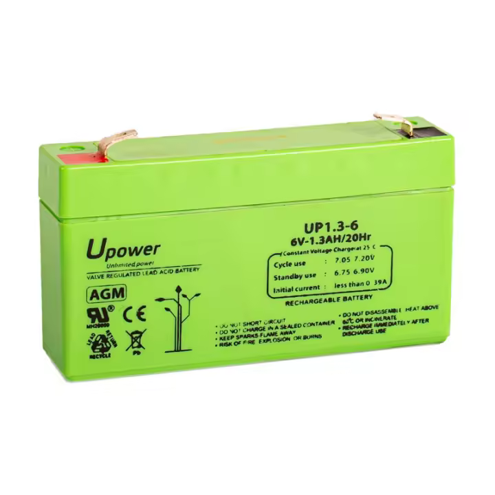 Batería Sellada U-Power 6v 1.3ah con Tecnología AGM - 1