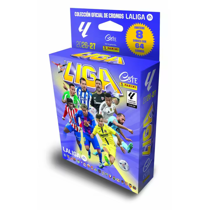 Panini Liga Este 2026/27: ecoblíster de 8 sobres con 64 cromos oficiales LaLiga EA Sports - 1