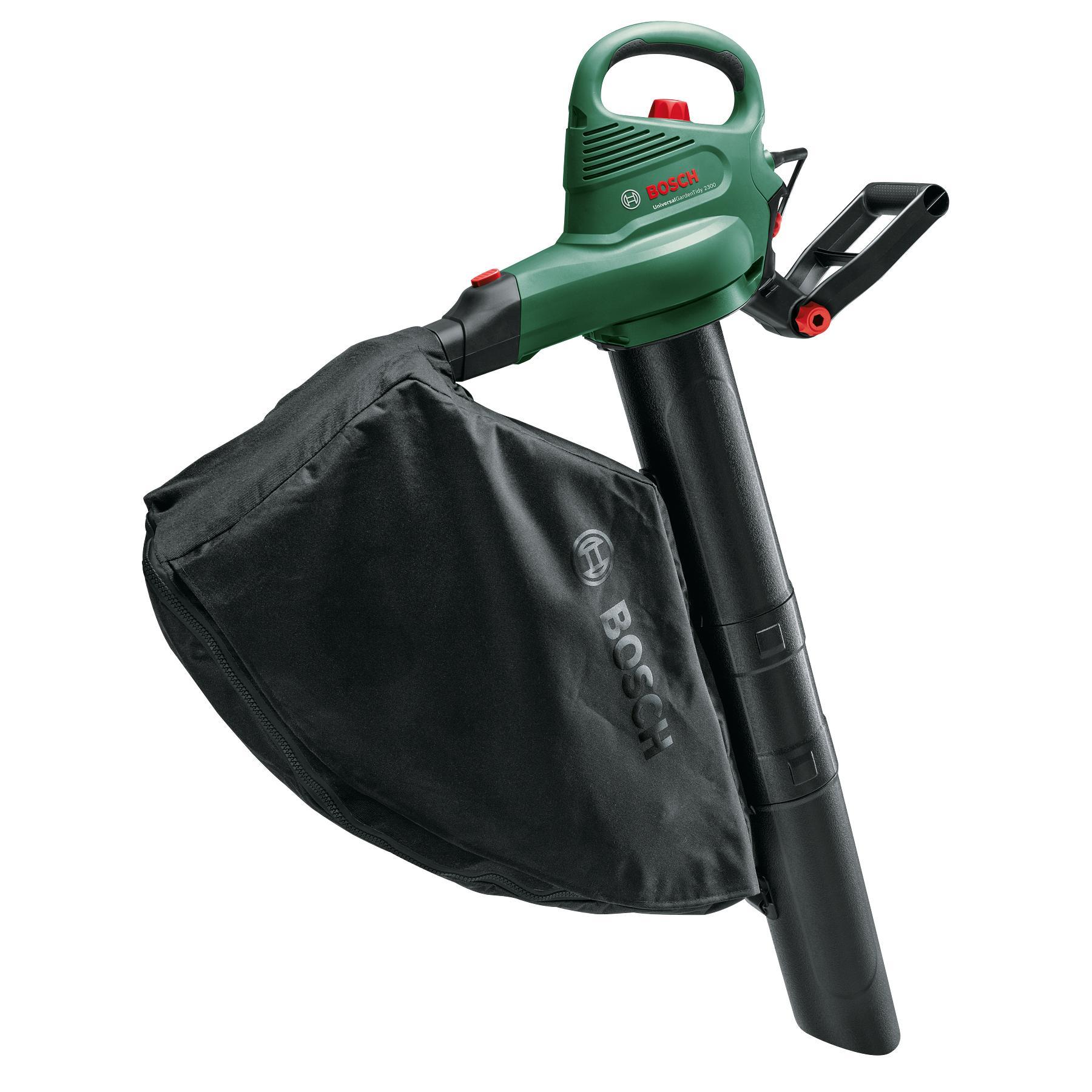 Bosch - Aspirador Soplador 3 en 1 - UniversalGardenTidy 2300 - 2300W, 165-285 km/h, Correa acolchada para el hombro, Bolsa Colectora de 45 Litros