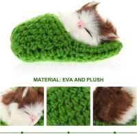 Sleeping Cat Toy Small Cat Stuffed Animal Plush Toy Kitten with Meows Sound (Random Color Cat in Slipper) - details 2