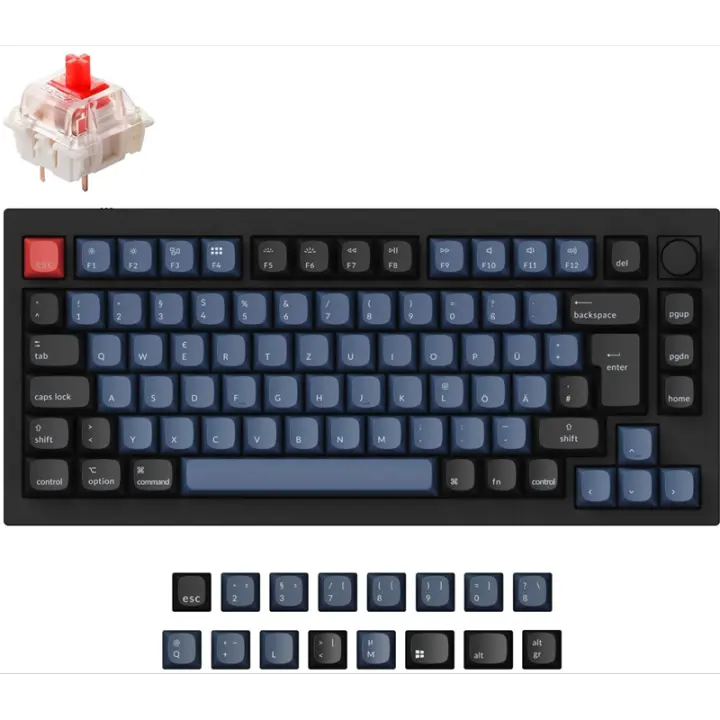 Keychron Q1 Knob ISO-ES Switch Gateron Pro Rojo - 1
