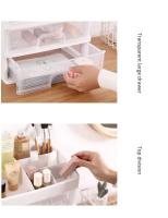 Caja De Almacenamiento Para Maquillaje De Plástico Transparente Con Cuatro Capas Y Tres Cajones Para Escritorio Organizador De Cosméticos Estilo Cajón Para Mesa De Vestir - details 4