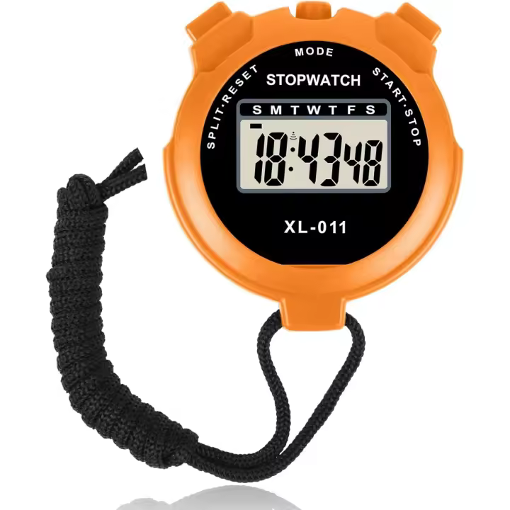 Digital Cronómetro, Cronómetro Reloj, Cronómetro Deportivo con Pantalla Grande, Calendario de Reloj de 12/24 Horas, Alarma, Cronómetro Digital para Fútbol, Correr, Natación, Fitness(Naranja) - 1