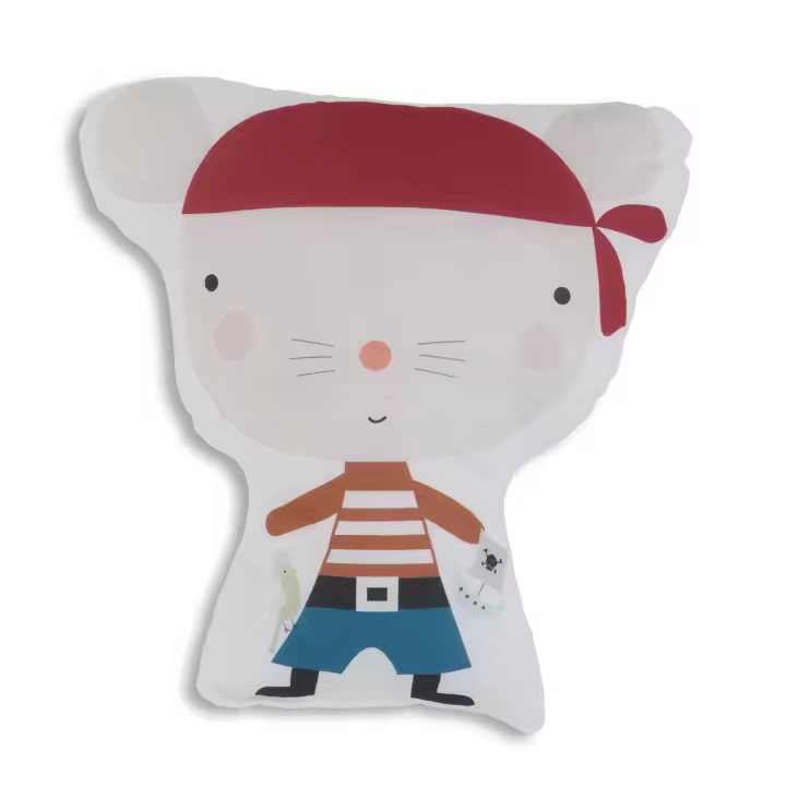 COJIN DE FORMA INFANTIL CON RELLENO PIRATA 40 CM DIAMETRO HACIENDO EL INDIO FABRICADO EN ESPAÑA - 1
