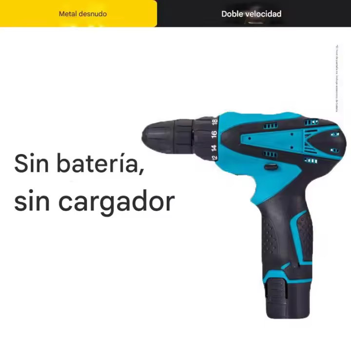 Taladro Atornillador Eléctrico 12V Doble Función - Máximo Par 65Nm, Batería Li-ion Recargable, Ligero y Portátil - 1