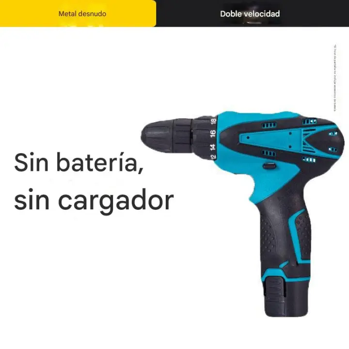 Taladro Atornillador Eléctrico 12V Doble Función - Máximo Par 65Nm, Batería Li-ion Recargable, Ligero y Portátil - 1