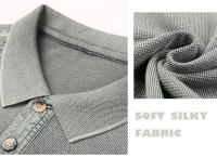 Camisa Polo Para Hombre MLSHP Primavera Otoño Algodón Sólido Bordado Casual Negocios Moda Tops Simples 3XL - details 2