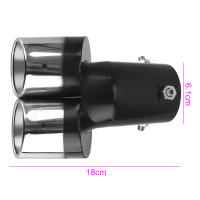 Decoración De Coche Tubo De Escape Cromado Universal Estilo De Automóvil Con Doble Salida Curva Acero Inoxidable Para Toyota Honda Nissan Y Más - details 5