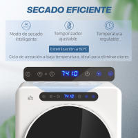 HOMCOM Secadora de Evacuación 4 KG Secadora de Ropa 1000W Función Antiarrugas Función Esterilizar Temporizador Pantalla LED Táctil Tambor Inox Blanco - details 3