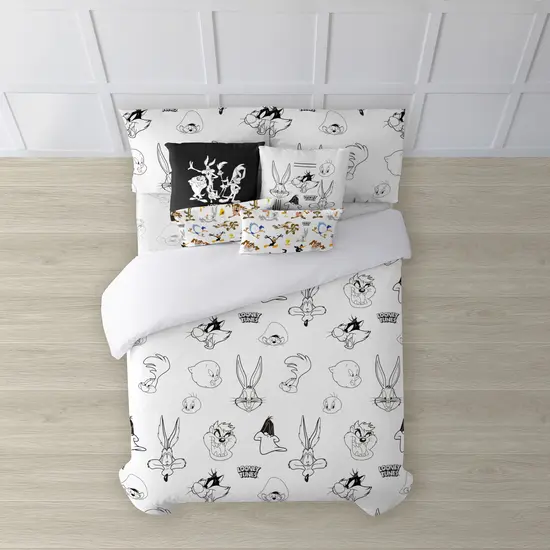 BL BELUM  Funda nórdica Looney Tunes  Funda nórdica Modelo Looney B&W  Funda Nórdica con Botones  Funda nórdica 100% algodón  Funda Nórdica - Funda Nórdica Extrasuave - Funda Nórdica 100% Made in Spain - 1