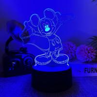 Lámpara Nocturna 3D Mickey Mouse LED Cambio De Color 7/16 Colores Decoración De Habitación Juguetes Para Niños Regalo De Cumpleaños - details 10