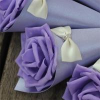 50pcs Rosas Blancas De Esponja PE Artificiales De 6cm Para Decoración De Casamiento Y Manualidades DIY Flores Falsas Para Hogar - details 3