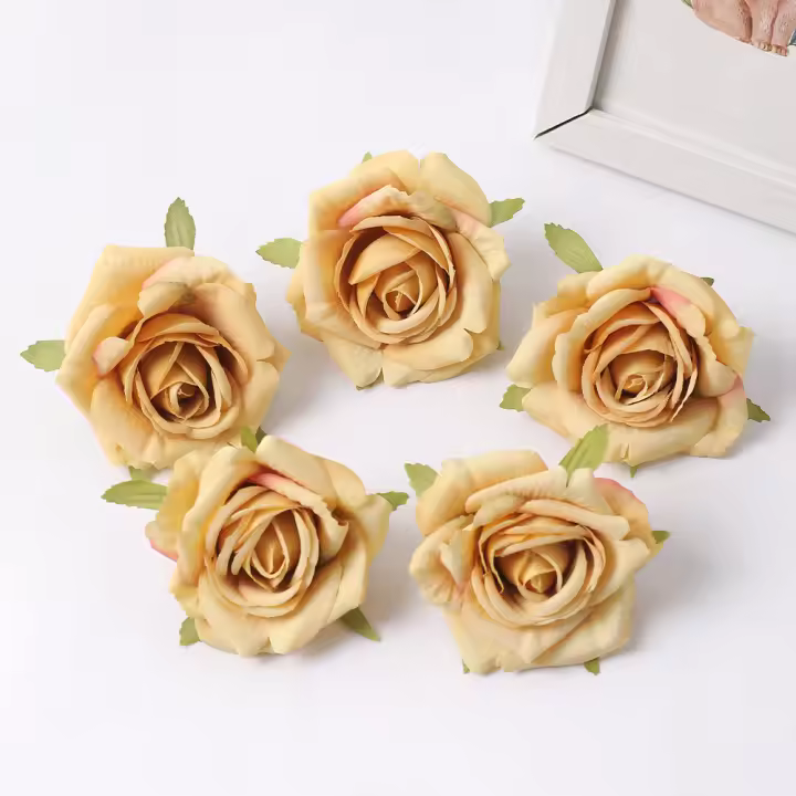 5/10Pcs Rosas De Seda Artificiales De 2.7 Pulgadas Para Decoración De Hogar Fiesta De Boda Accesorios De Regalo DIY - 1