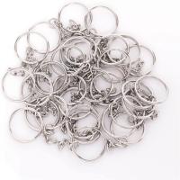 30PCS Anillo De Split Con Cadena Y Anillos De Salto Plata Metal Partes Abiertas Y Conector Para Joyería DIY Unisex - details 0