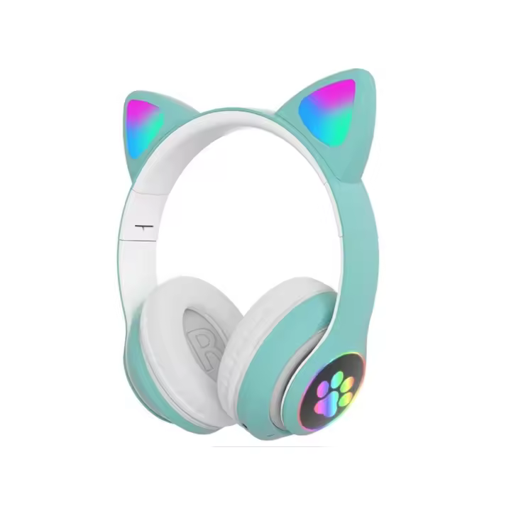Auriculares Bluetooth Plegables con Orejas de Gato y Luz RGB - 1