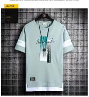 Camiseta Para Hombre Verano Corta Casual Versátil Media Manga Color Bloque Trendy Top Camiseta Transpirable Ligera Pull on Polyester - details 5