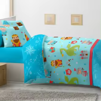 Edredón Nórdico Reveresible Infantil Hadas Rosa, Unicornio, Princesa, Camelot, Dragones, Azul. Cama de 90. Relleno 100% Fibra Hueca Siliconada. Niña y Niño. Invierno. - 1