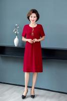 Vestido Midi Vintage De Verano Para Mujer Madura Con Bordado Casual Sólido Suéter Elegante Bodycon Para Fiesta Vestidos - details 20