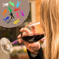 24pcs Marcadores De Vidrio Resistente Al Agua Con Identificadores Multicolor Para Fiestas Encantos De Vino Con Bandeja Adhesivos Para Bebidas - details 4
