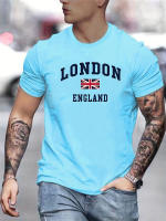 Camiseta De Algodón Puro 100% Para Hombre Verano Estampado London England Estilo Casual Ajuste Suelto Manga Corta Cuello Redondo - details 4